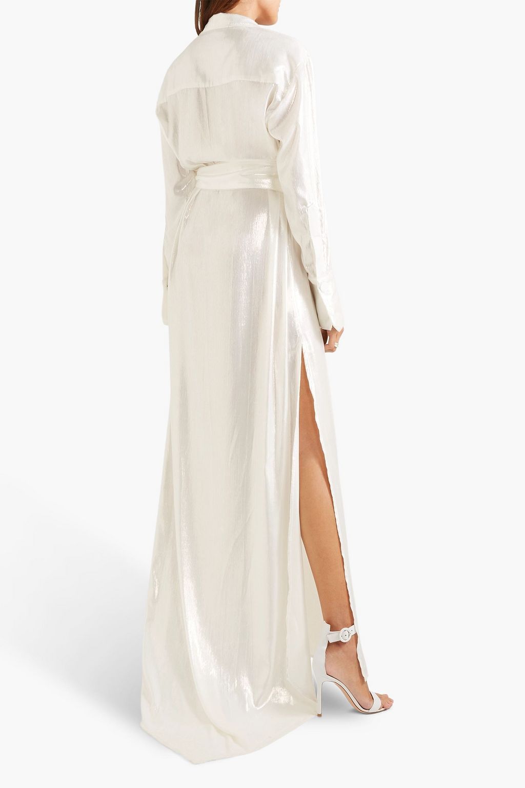 MICHAEL LO SORDO Double-breasted metallic velvet gown