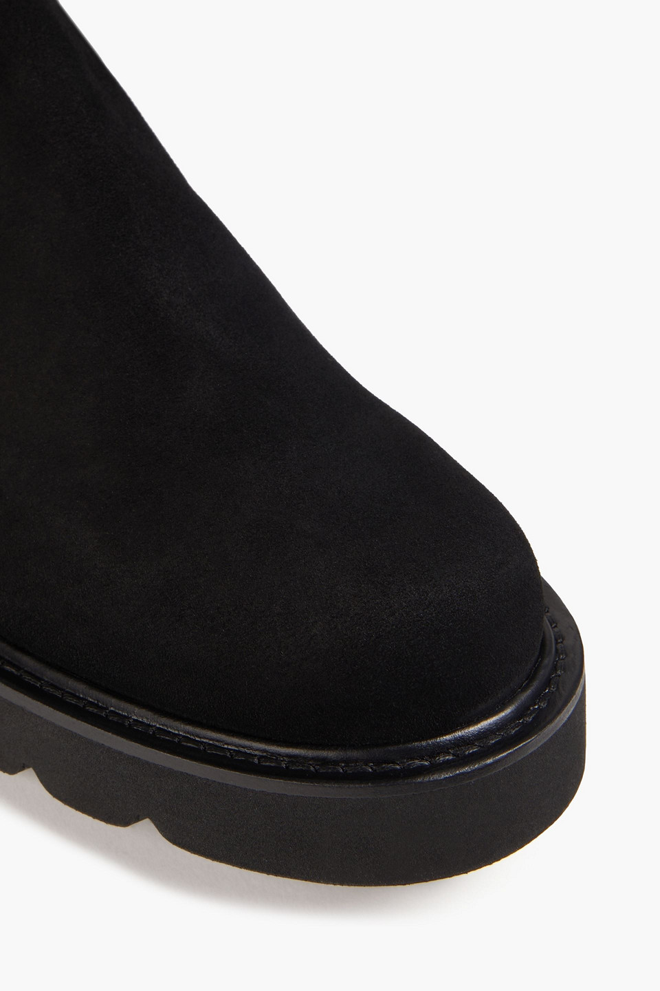 Stuart Weitzman Overknees Aus Veloursleder Und Neopren In Black