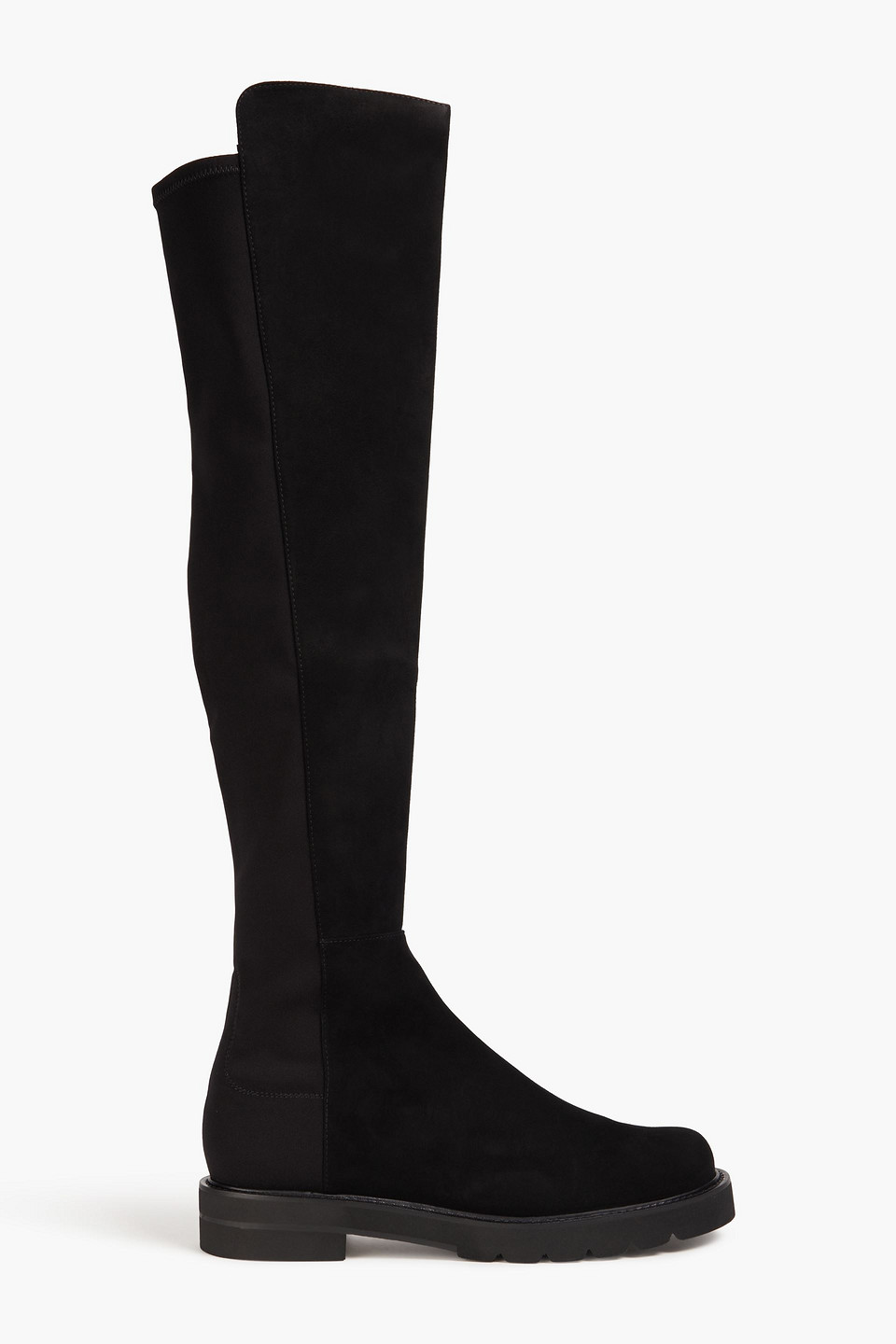 Stuart Weitzman Overknees Aus Veloursleder Und Neopren In Black