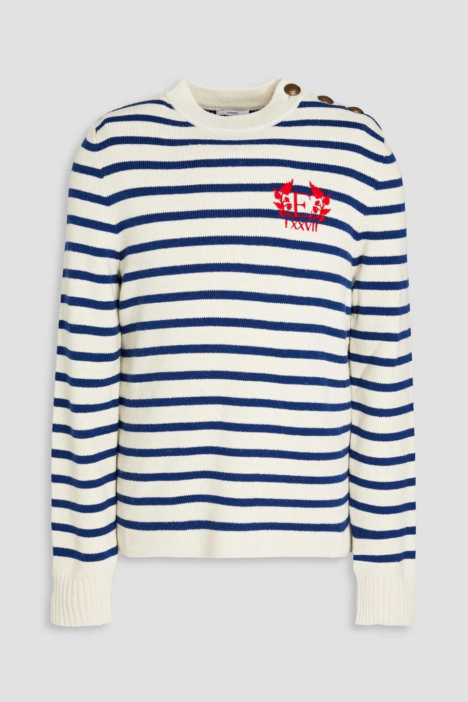 Erdem Striped Hamish Jumper In Ivory