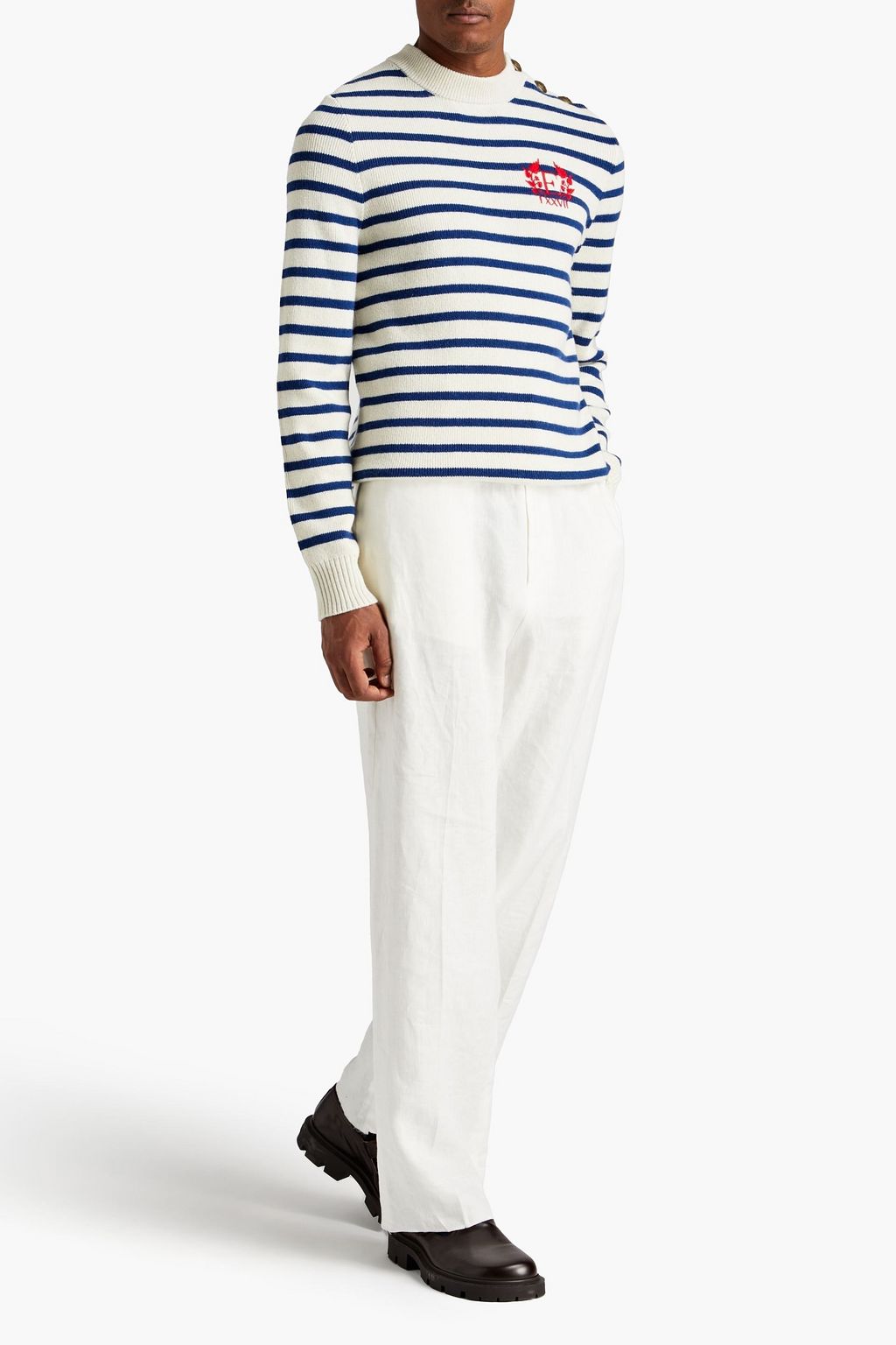 ERDEM Hamish embroidered wool and cotton-blend sweater