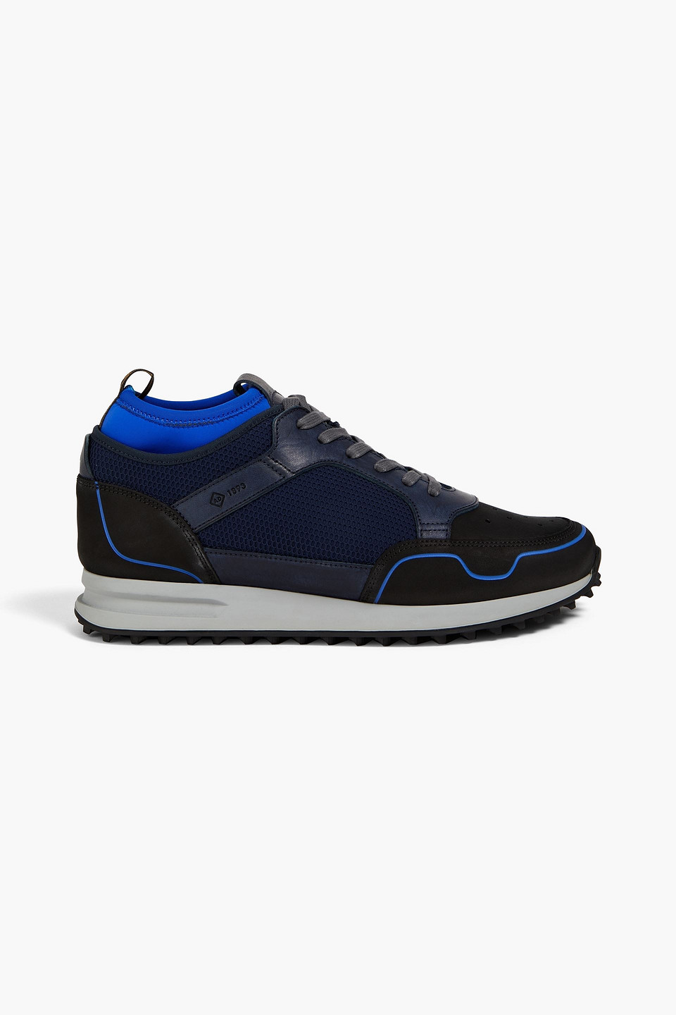 Dunhill Mesh, Neoprene And Leather Trainers In Blue