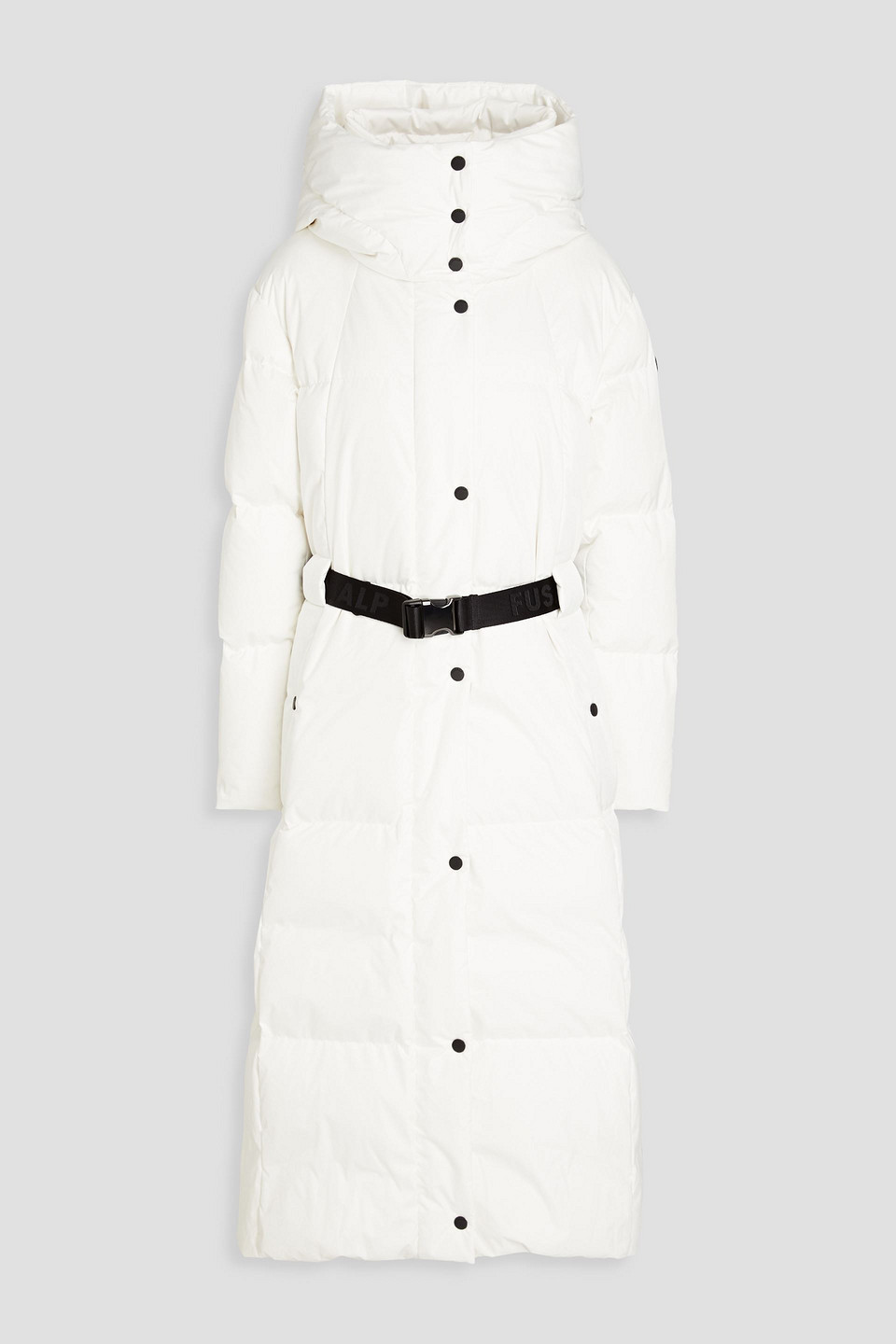 Fusalp Quilted Belted Shell Hooded Down Coat In White