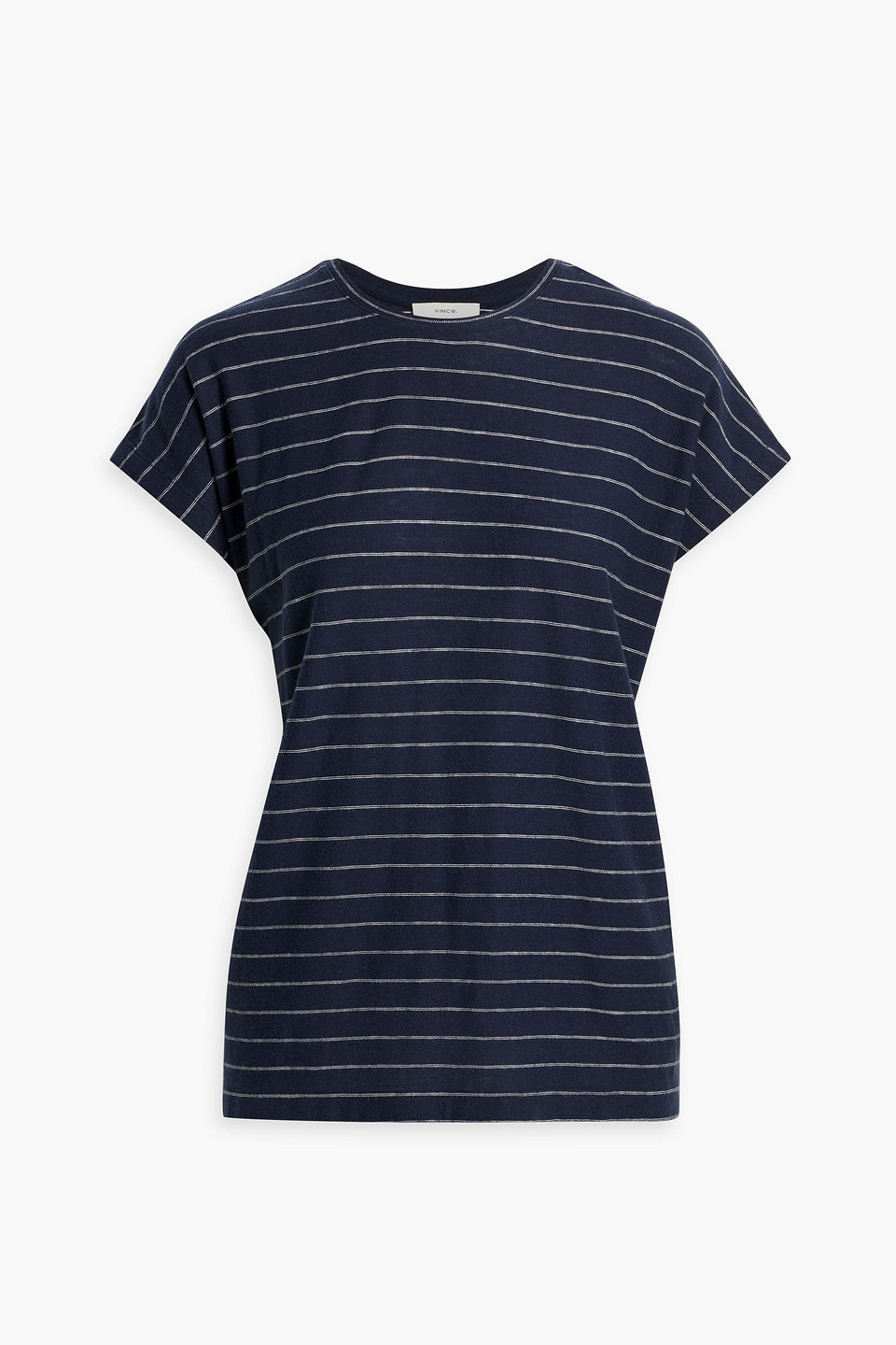 vince. - striped brushed cotton t-shirt - blue - xs
