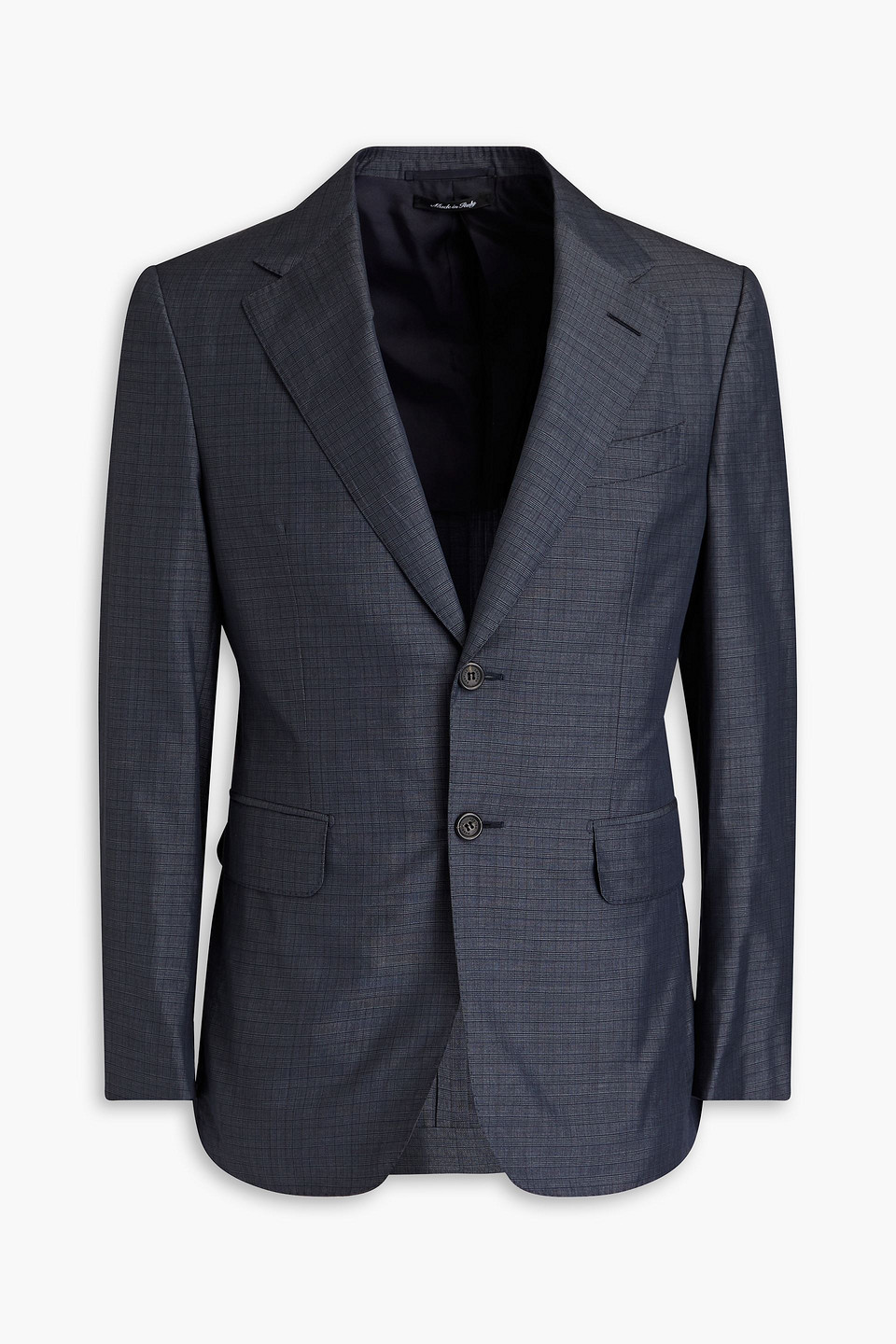 Dunhill Prince Of Wales Checked Wool Blazer In Navy