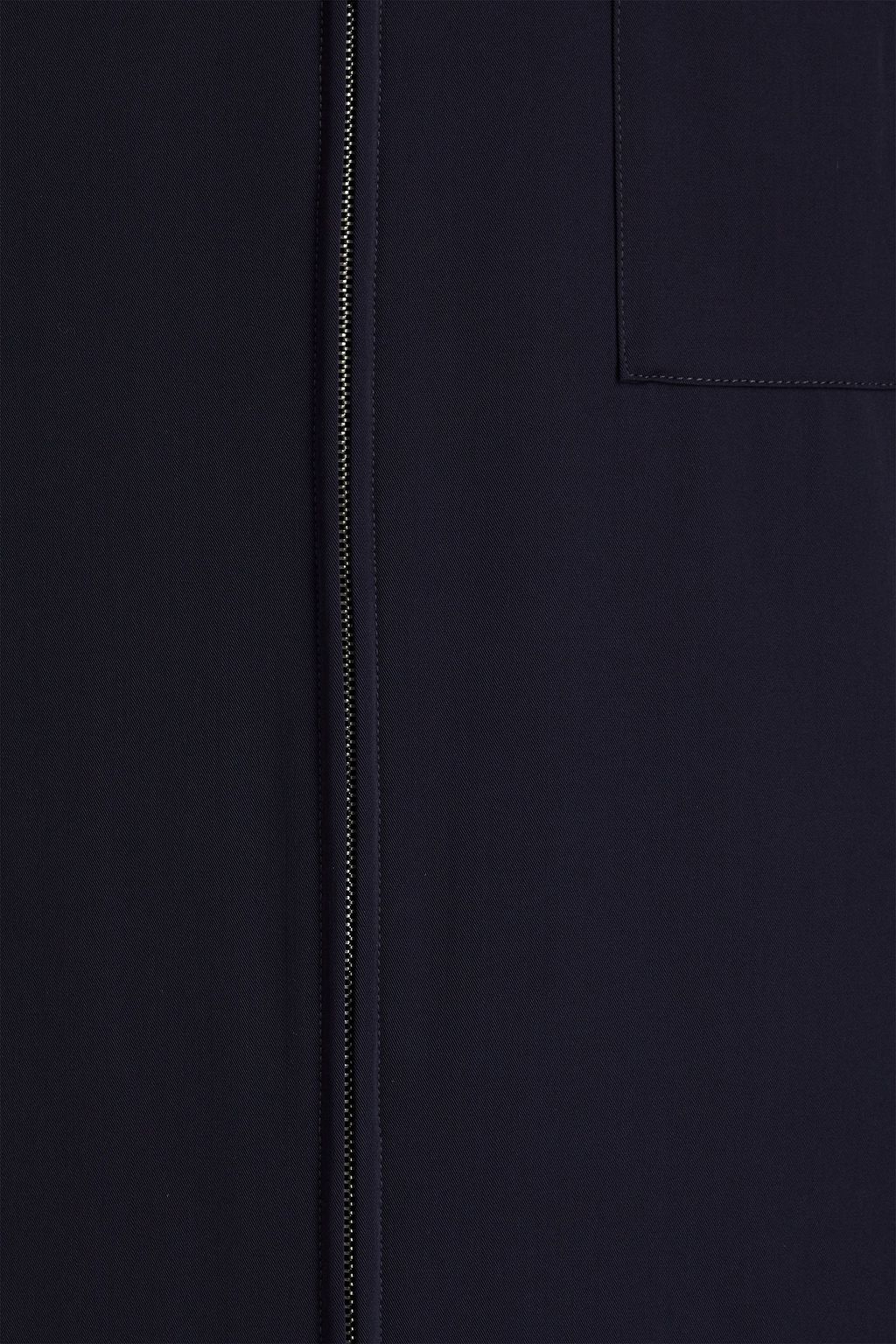 DUNHILL Kapuzenjacke aus Woll-Twill mit Lederbesatz