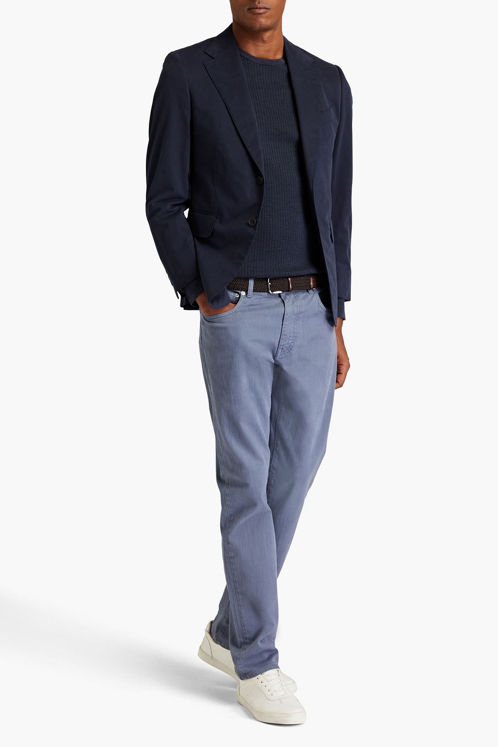 DUNHILL Slim-fit cotton-blend gabardine blazer