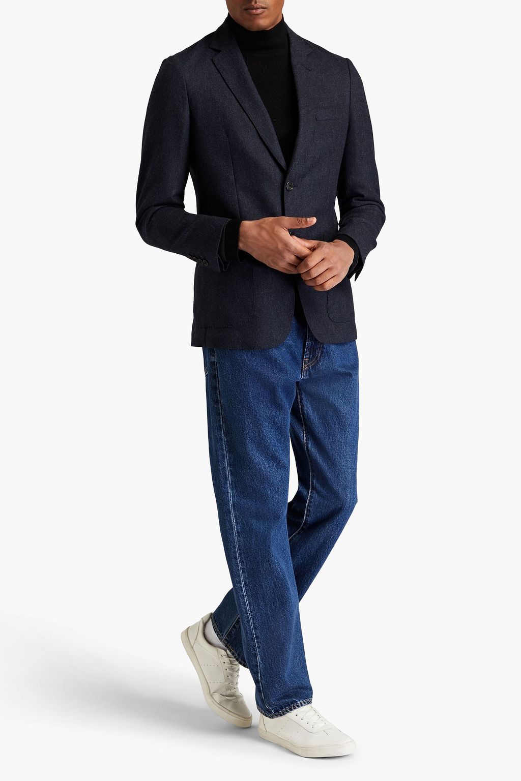 DUNHILL Herringbone wool-flannel blazer