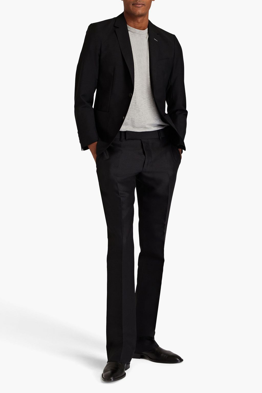 DUNHILL Slim-fit wool and mohair-blend ripstop blazer