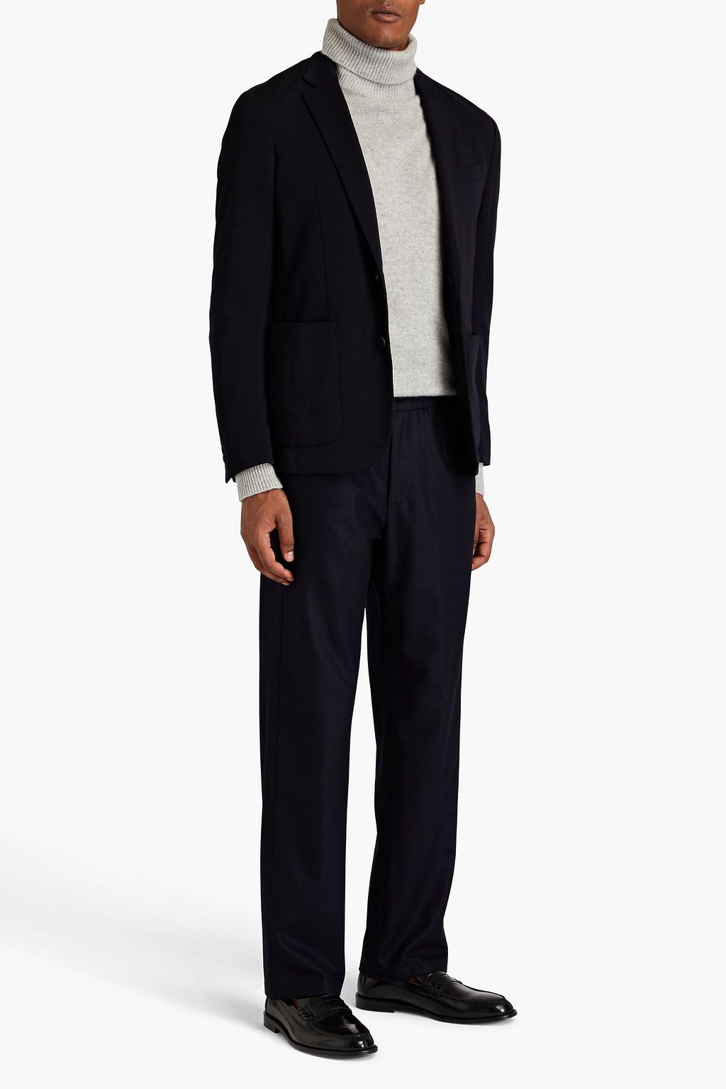 DUNHILL Blazer mit schmaler Passform aus Jersey aus einer Wollmischung