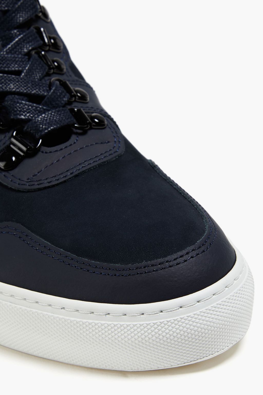 FUSALP Shearling-lined leather and nubuck high-top sneakers