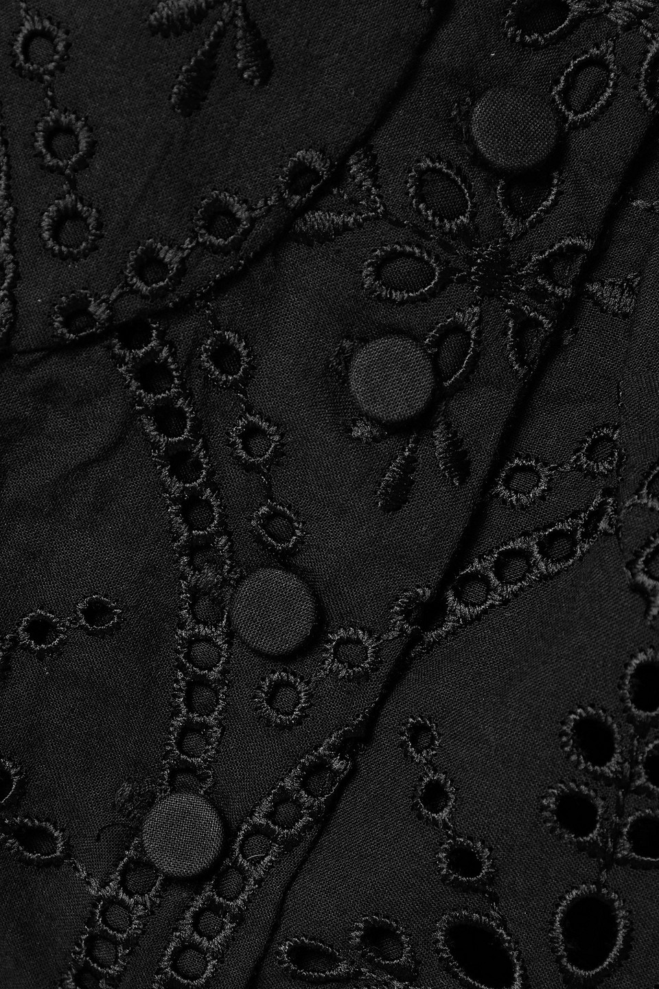 Charo Ruiz Lana Tiered Broderie Anglaise Cotton-blend Midi Dress In Black