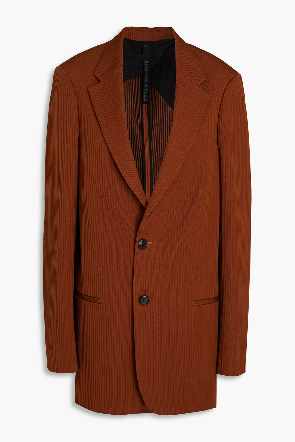 Petar Petrov - Striped cotton-blend jacquard blazer - Metallic - FR 36