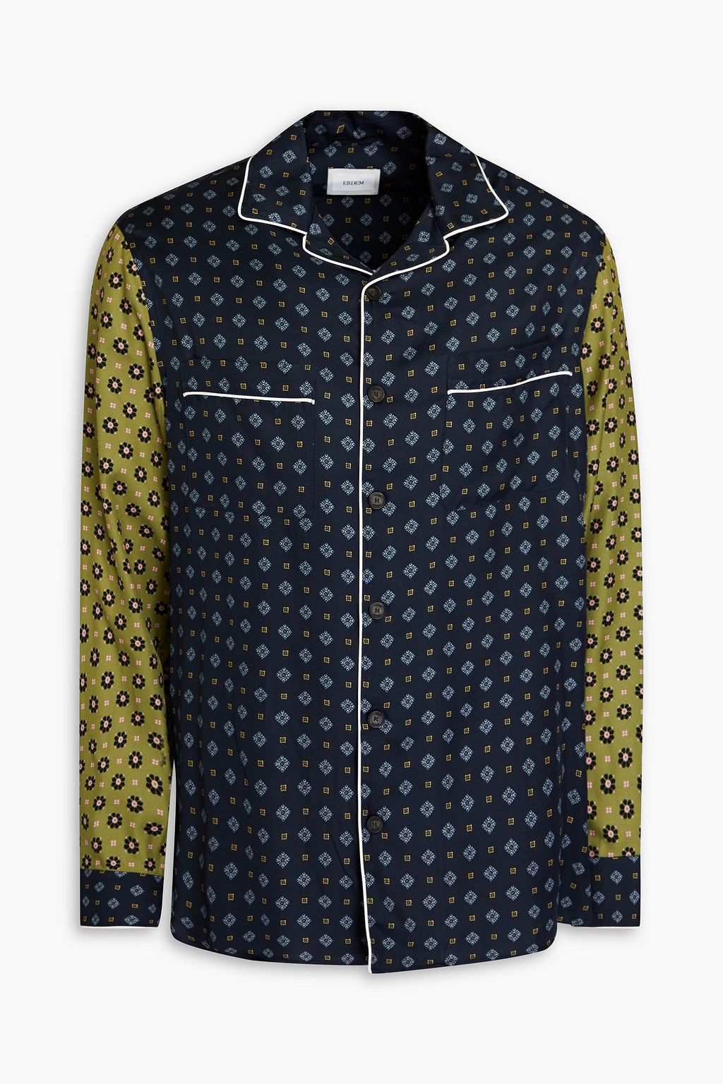 ERDEM Lucius printed satin-twill shirt