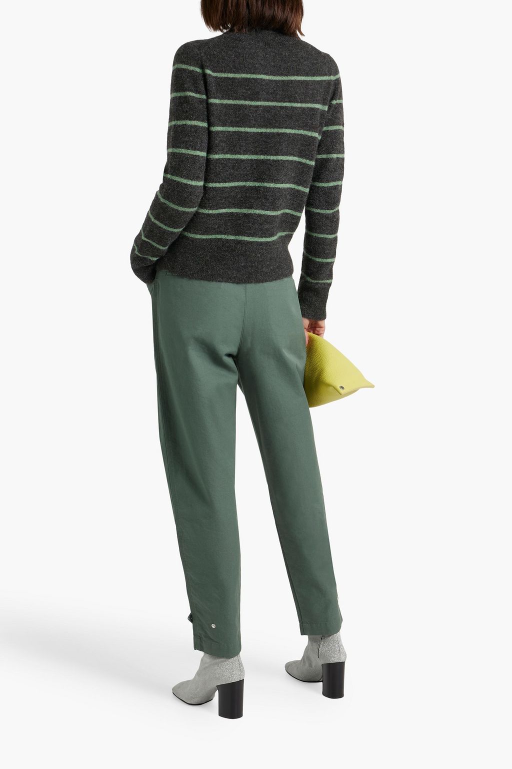 VINCE. Striped alpaca-blend sweater