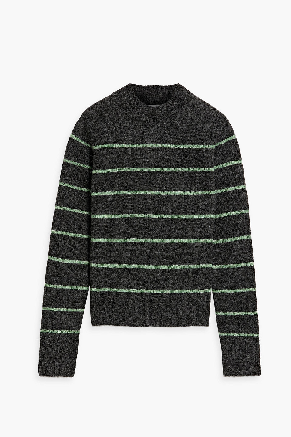 Vince Striped Alpaca-blend Sweater In Charcoal