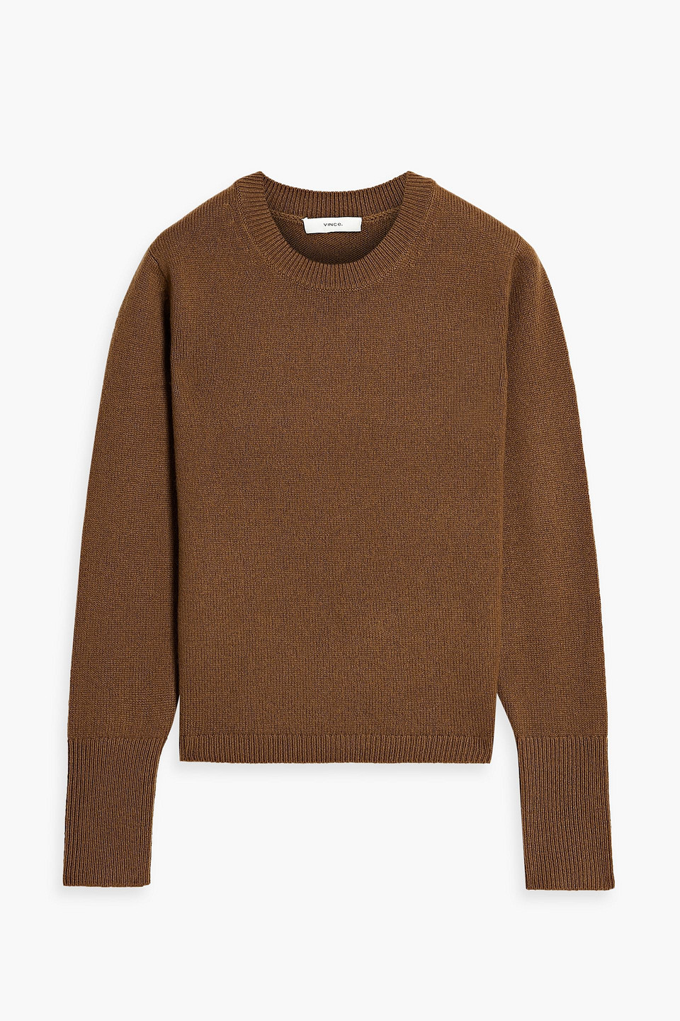 Shop Vince Wool And Cashmere-blend Sweater In Brown