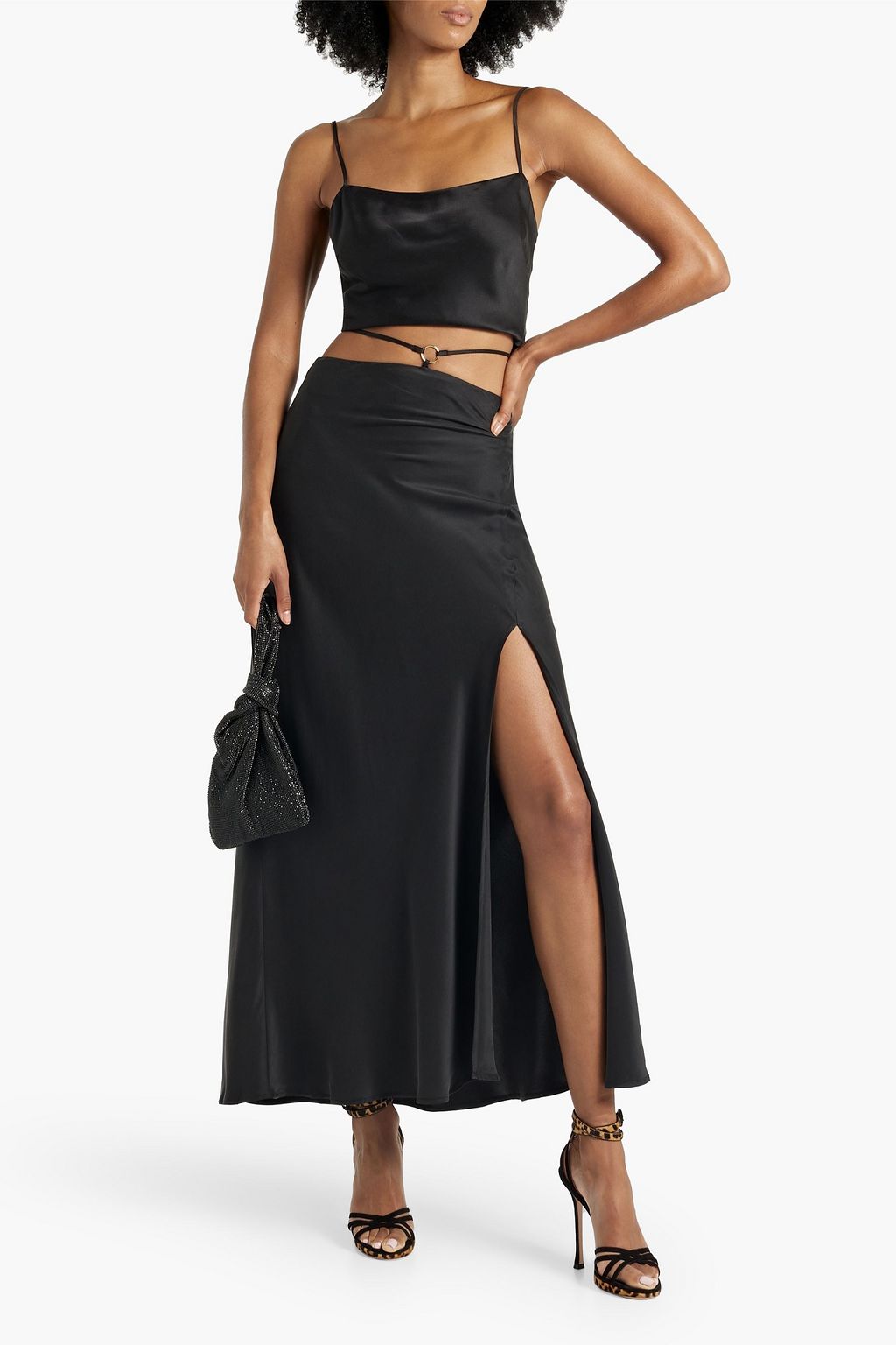 BEC & BRIDGE Casablanca embellished silk-satin maxi skirt