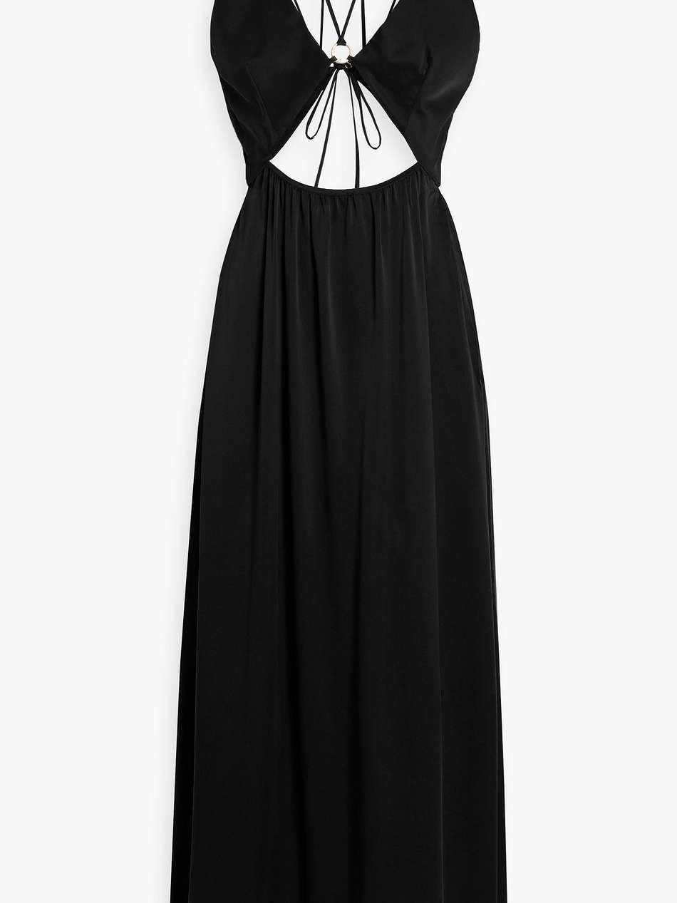 casablanca cutout silk-satin halterneck maxi dress