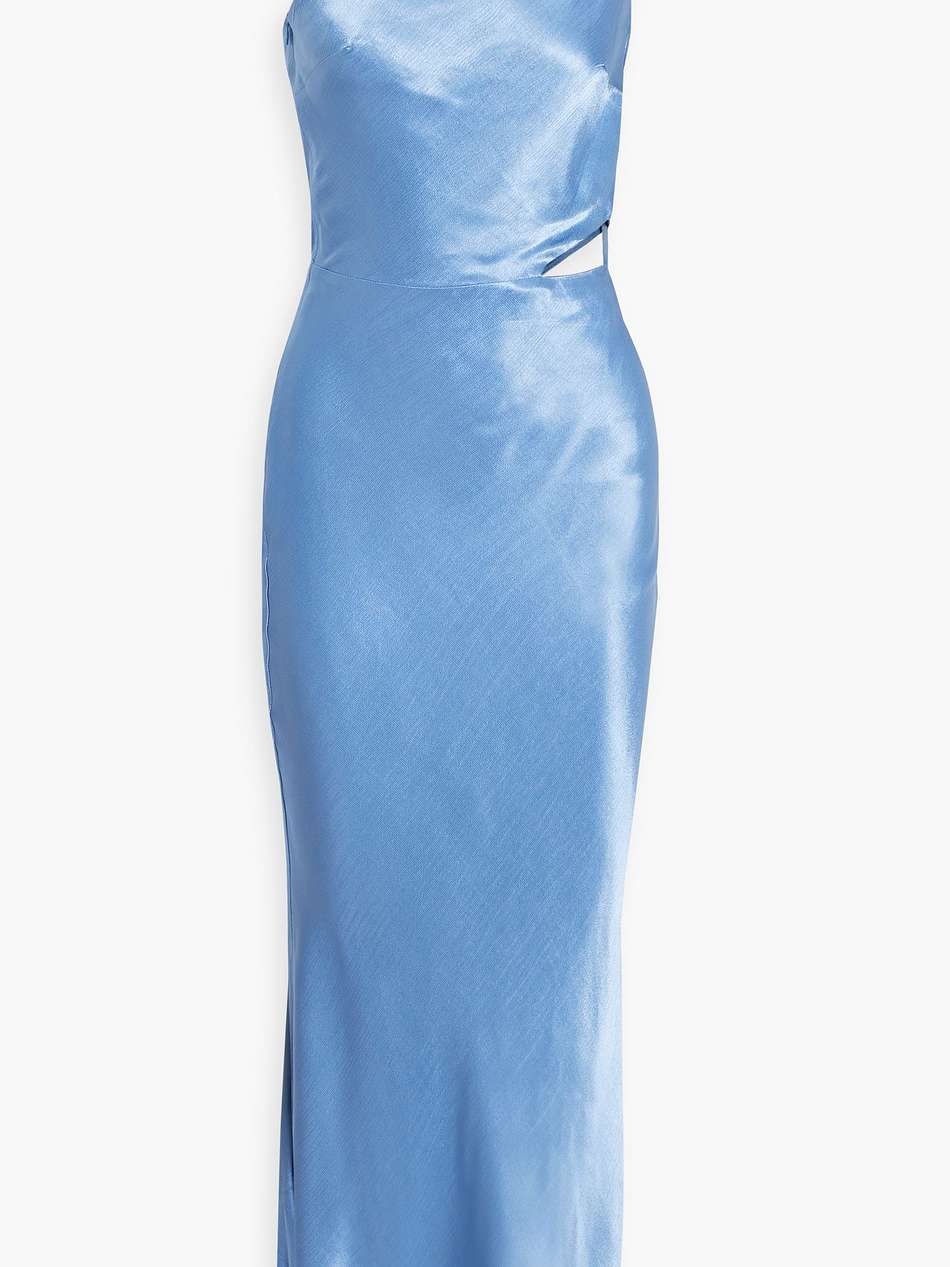 delphine one-shoulder satin-crepe midi dress