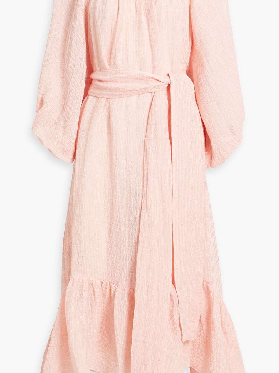 laure linen-blend gauze midi dress