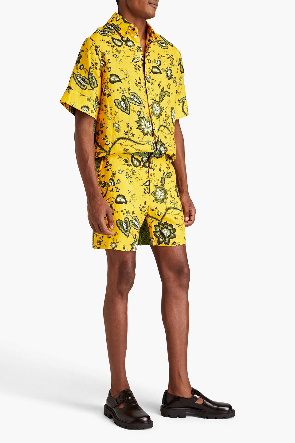  Erdem - Felipe Hemd Aus Leinen Mit Floralem Print - Gelb - Xs 