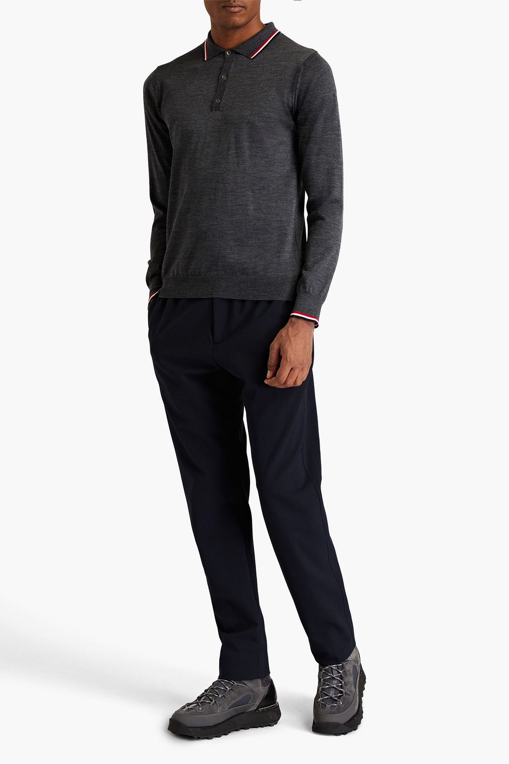 FUSALP Poloshirt aus melierter Merinowolle