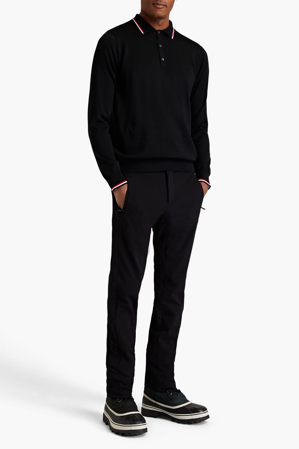 FUSALP Poloshirt aus melierter Merinowolle