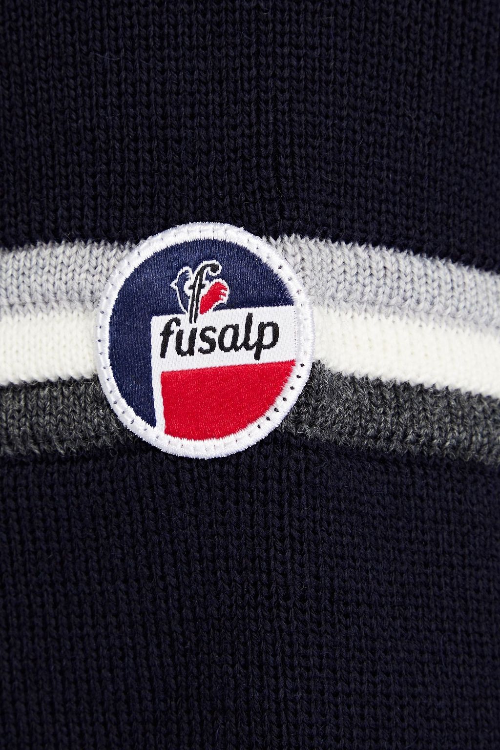 FUSALP Striped merino wool half-zip turtleneck sweater