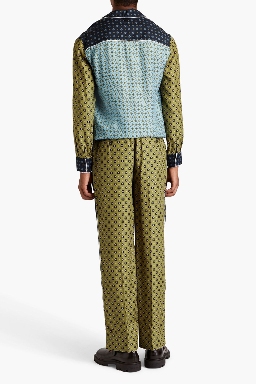 ERDEM Lionel printed satin-twill pants