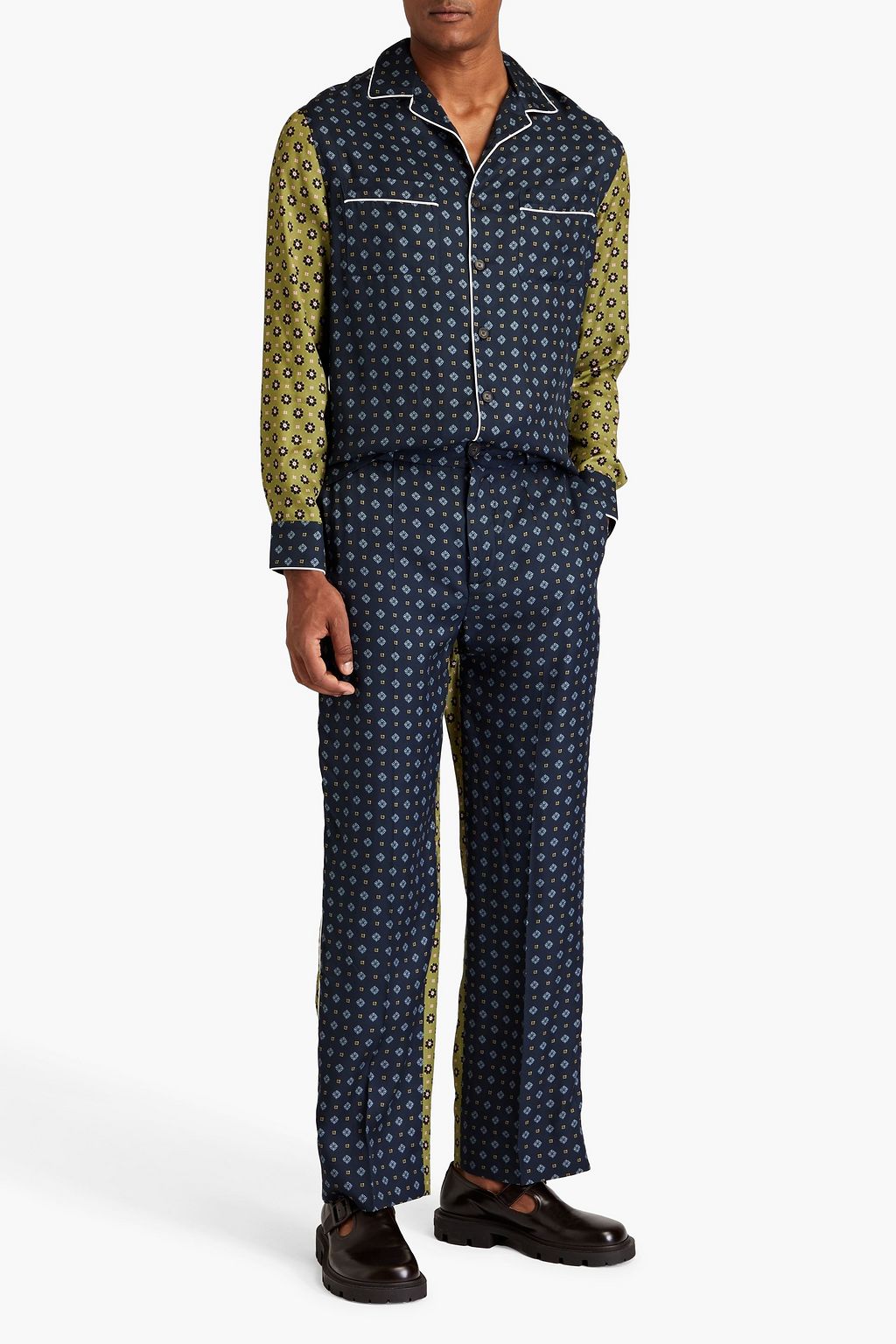 ERDEM Lionel printed satin-twill pants