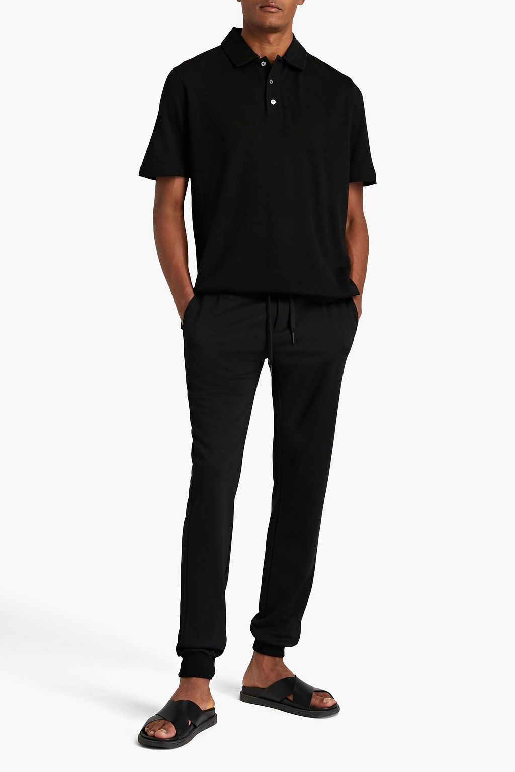 CANALI Wool-blend jersey track pants