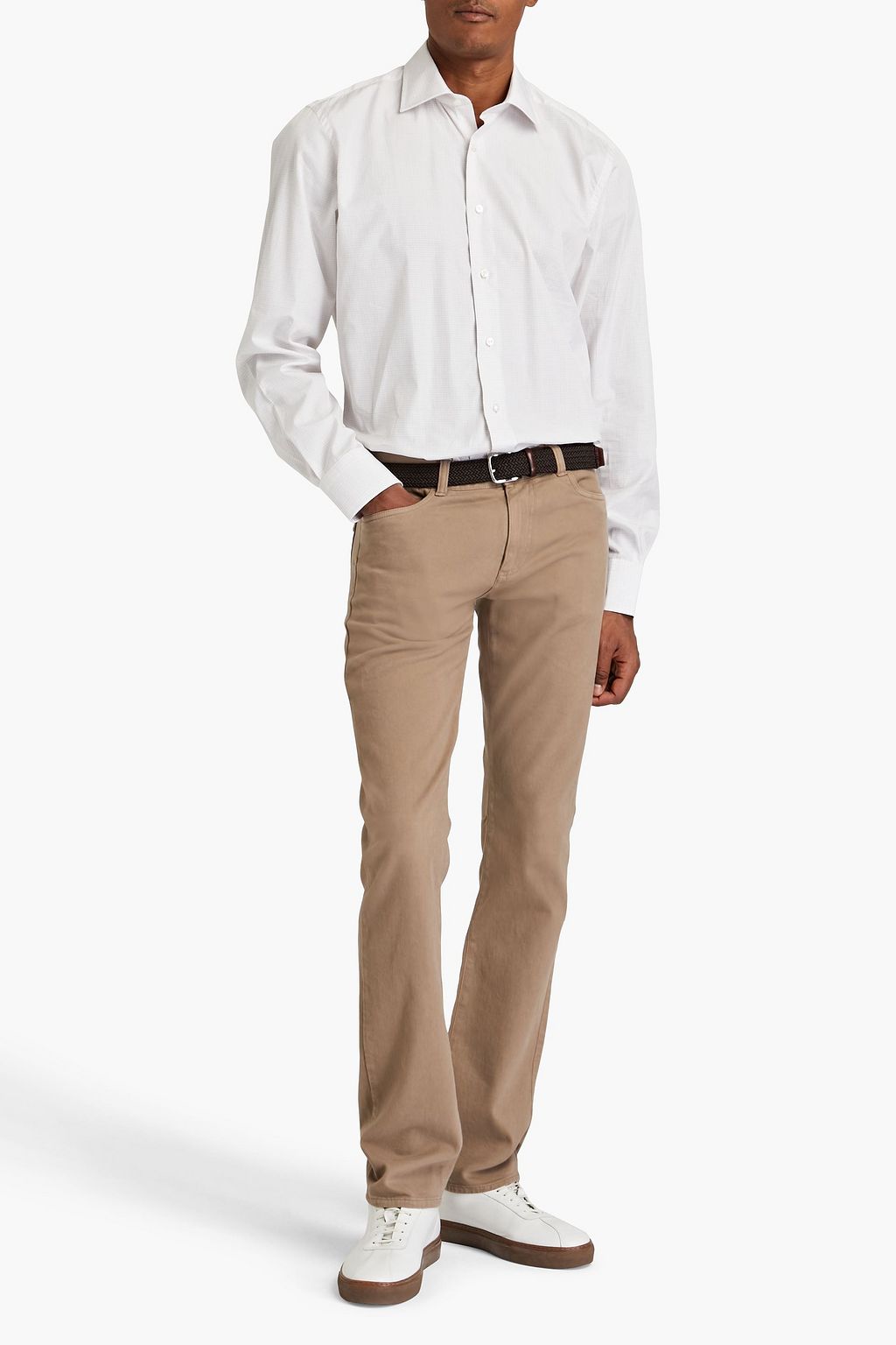 CANALI Stretch-cotton twill pants