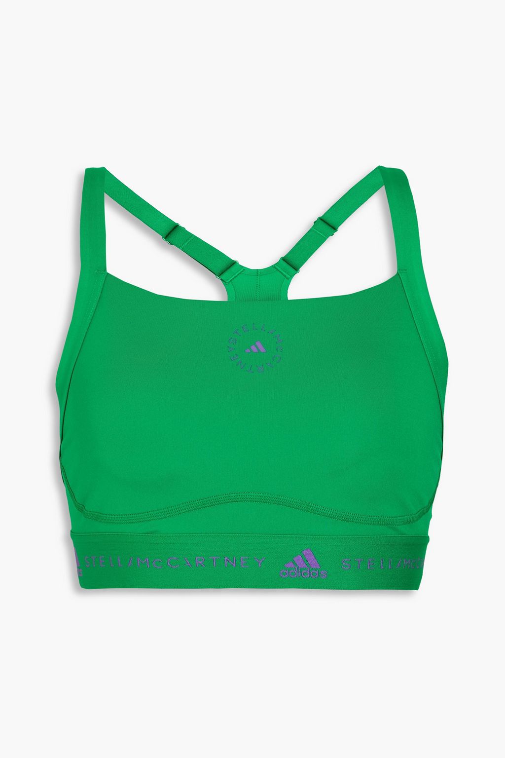 Logo-print stretch sports bra