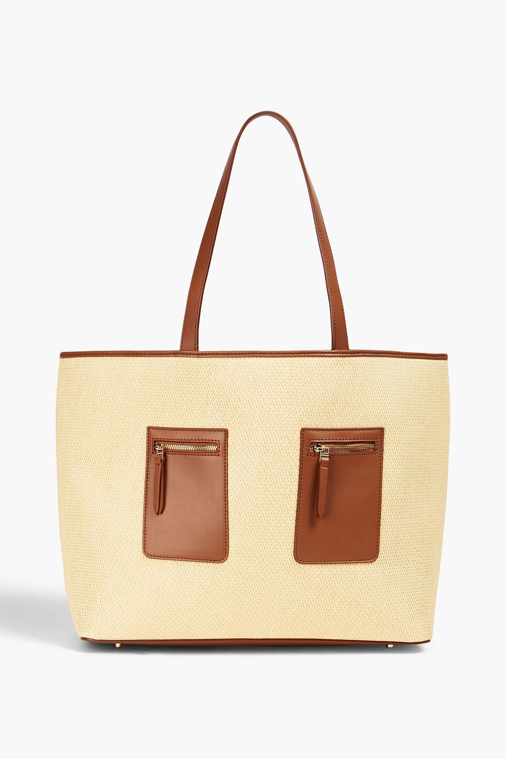 Panda raffia and leahter tote