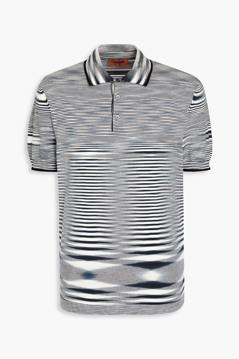 Missoni Space-dyed Cotton Polo Shirt In Black
