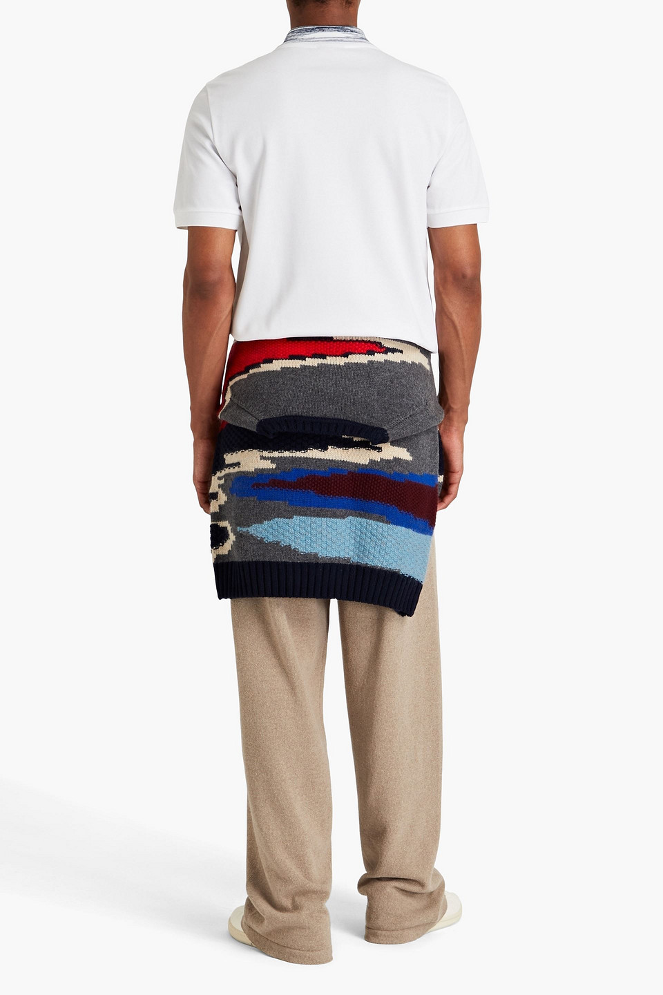 Shop Missoni Cotton-piqué Polo Shirt In White