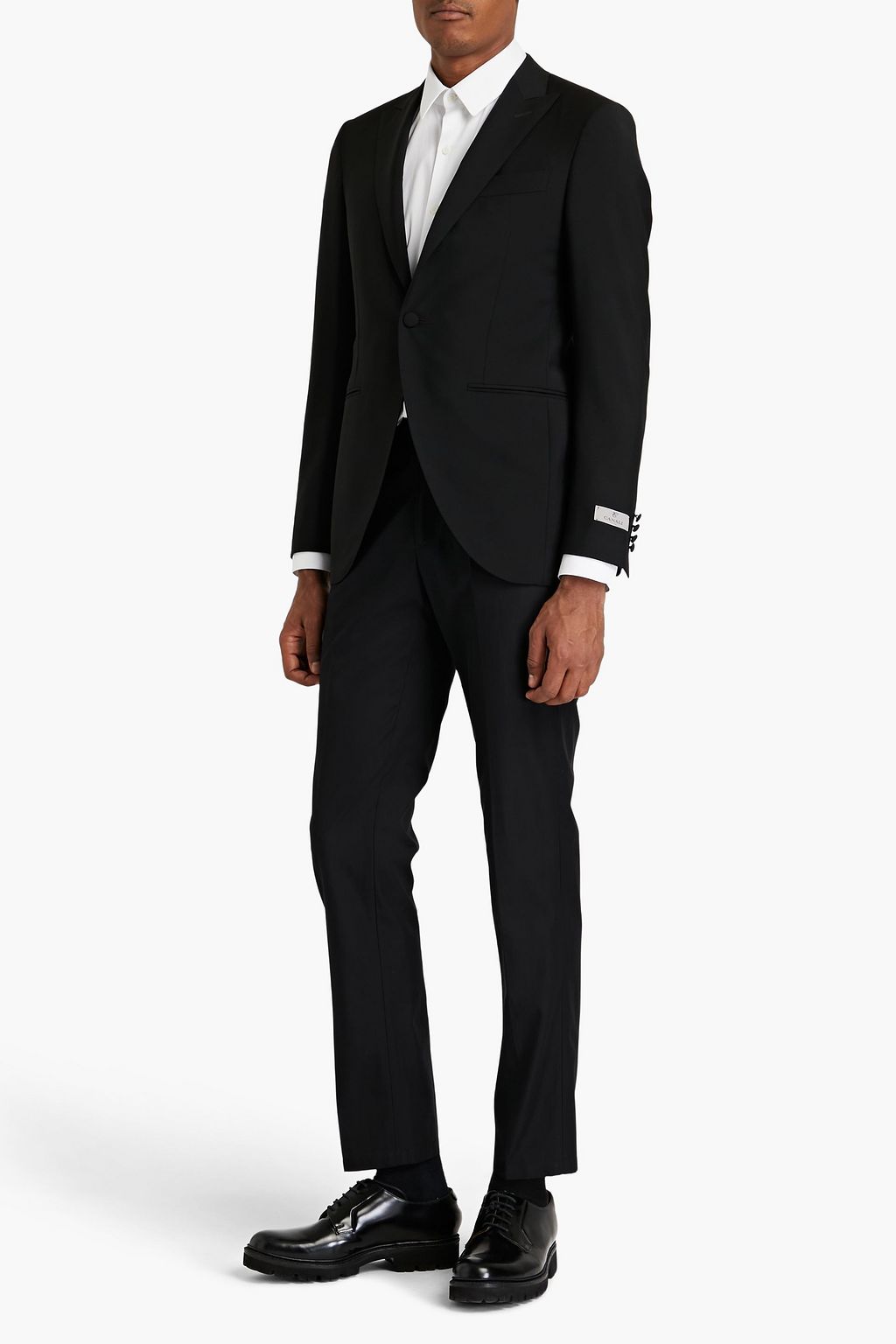 CANALI Wool and mohair-blend grain de poudre blazer
