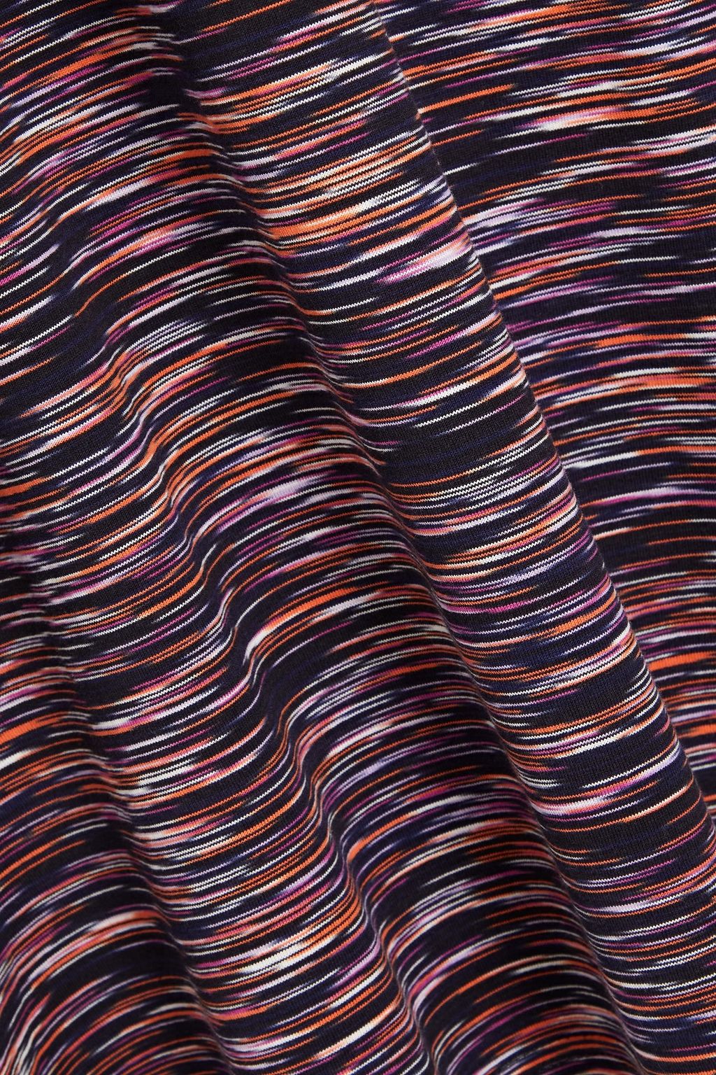 MISSONI تي شيرت من القطن المحبوك بنمط كروشيه بتصميم بألوان متداخلة
