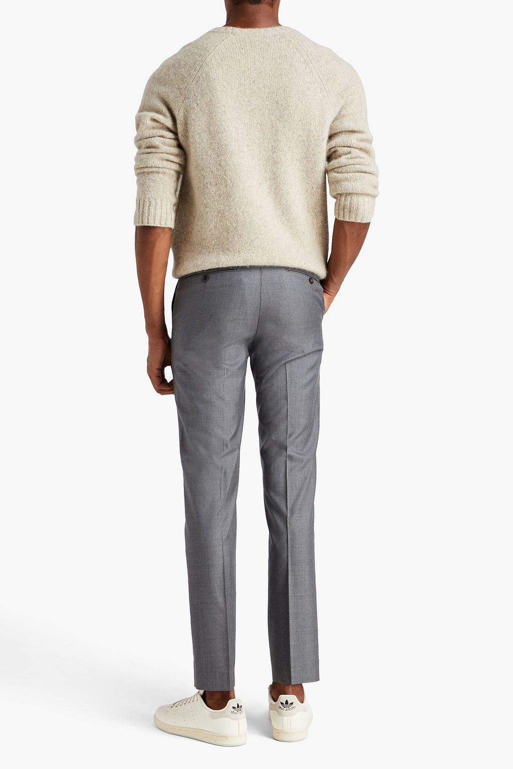 DUNHILL Slim-fit wool and silk-blend chinos