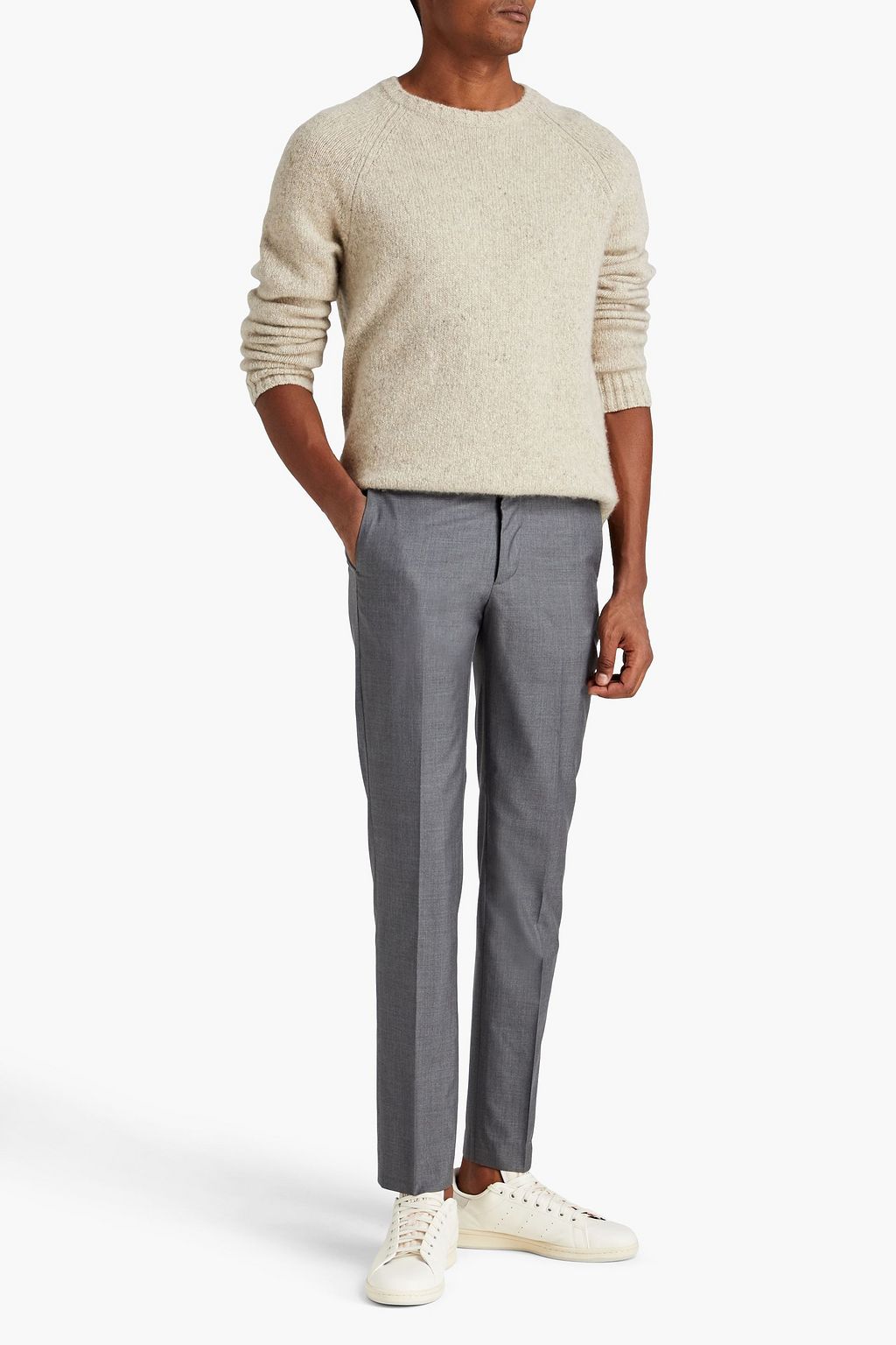 DUNHILL Slim-fit wool and silk-blend chinos