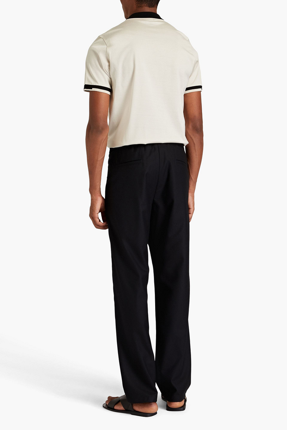Dunhill Wool-flannel Drawstring Pants In Black