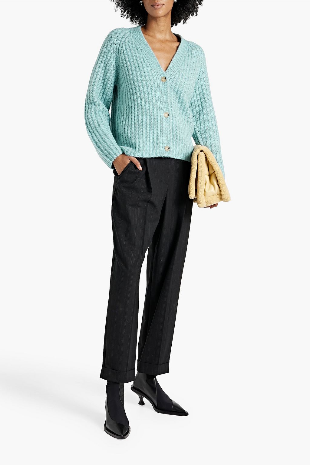 VINCE. Ribbed alpaca-blend cardigan