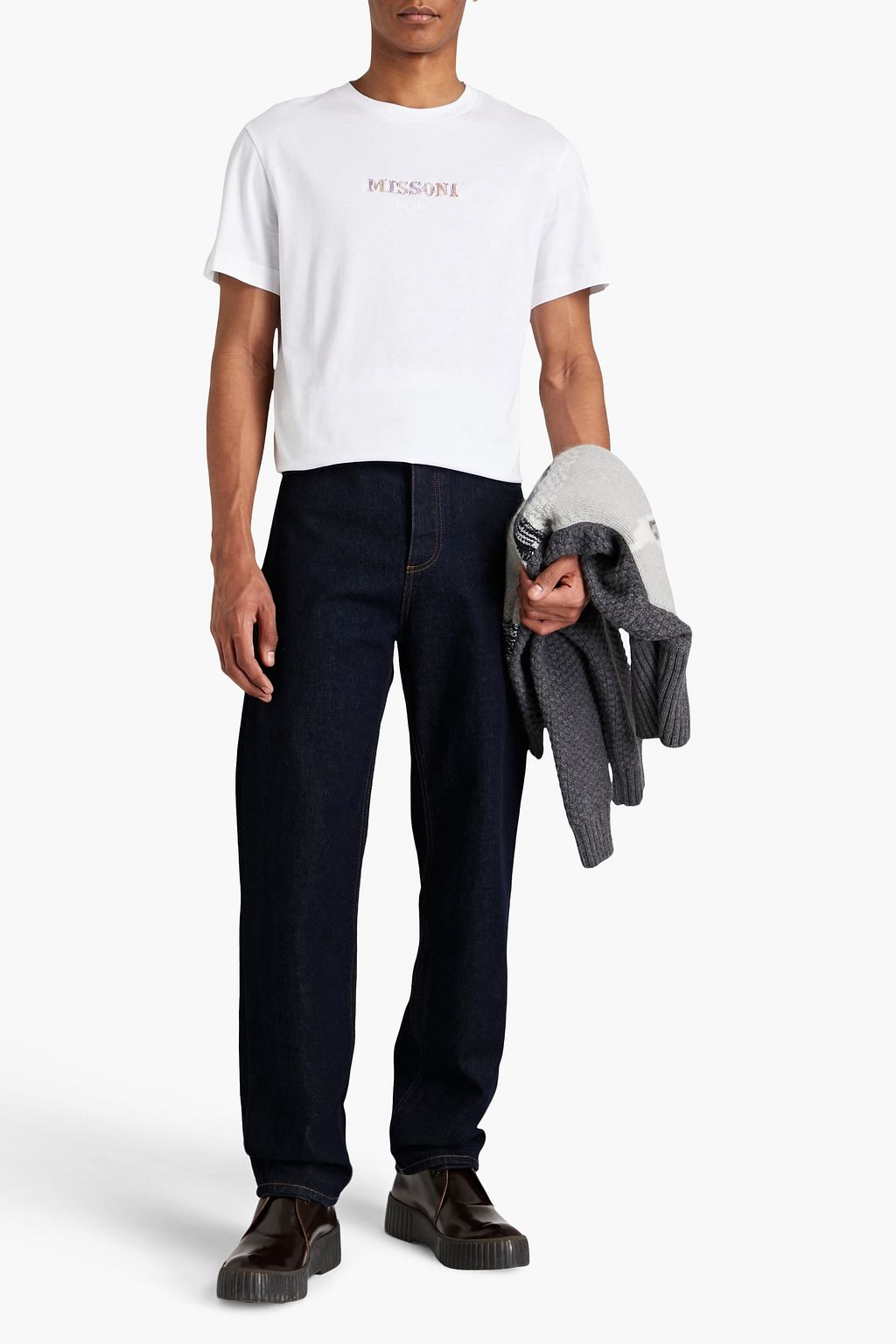 MISSONI Embroidered cotton-jersey T-shirt