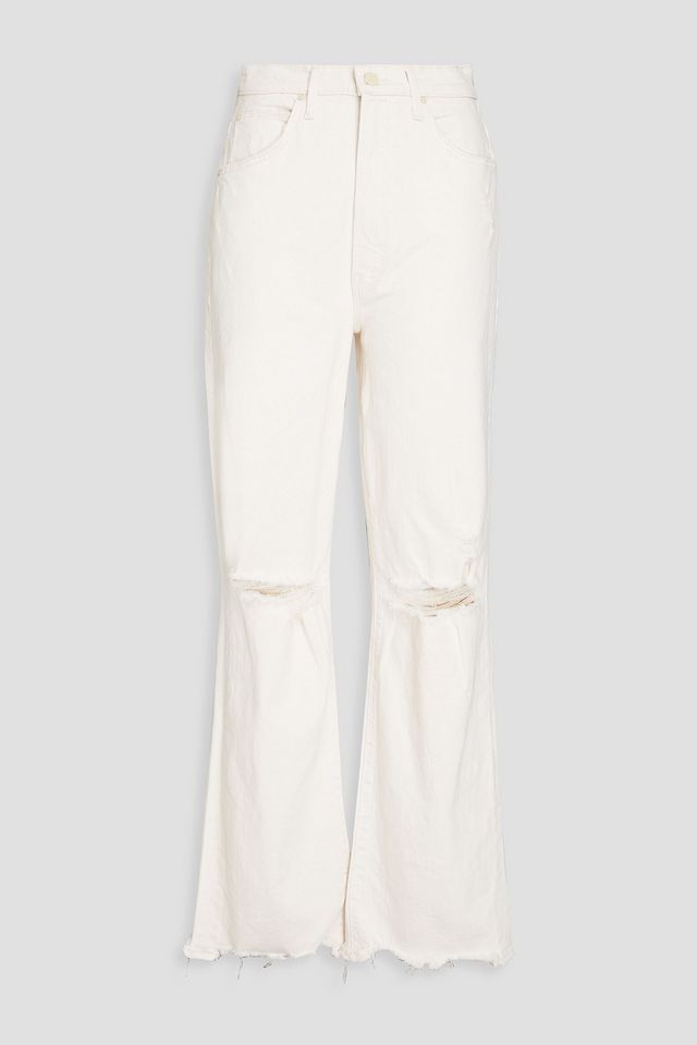 Tunnel Vision Sneak distressed high-rise straight-leg jeans