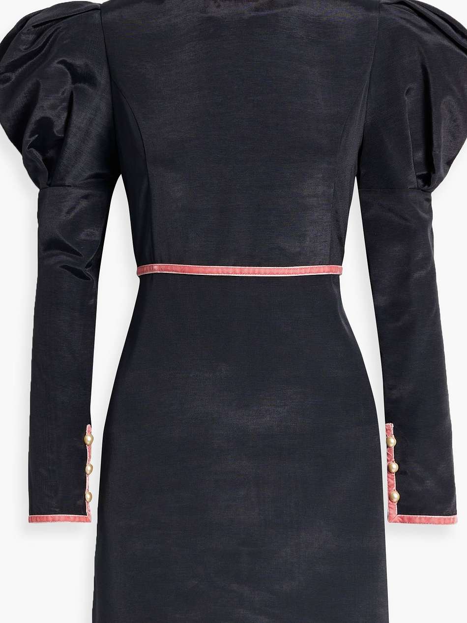 tate velvet-trimmed embellished faille mini dress