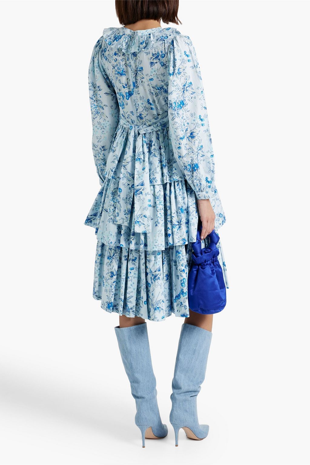 BATSHEVA X LAURA ASHLEY فستان «ويلش» بطبقات متدرجة من قطن بوبلين مزين بطبعة الأزهار