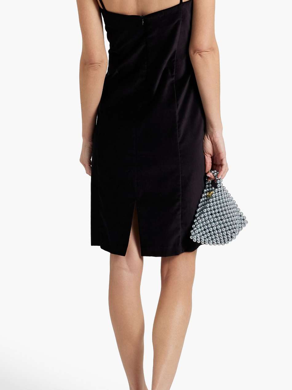 gaby floral-appliquéd cotton-velvet mini dress