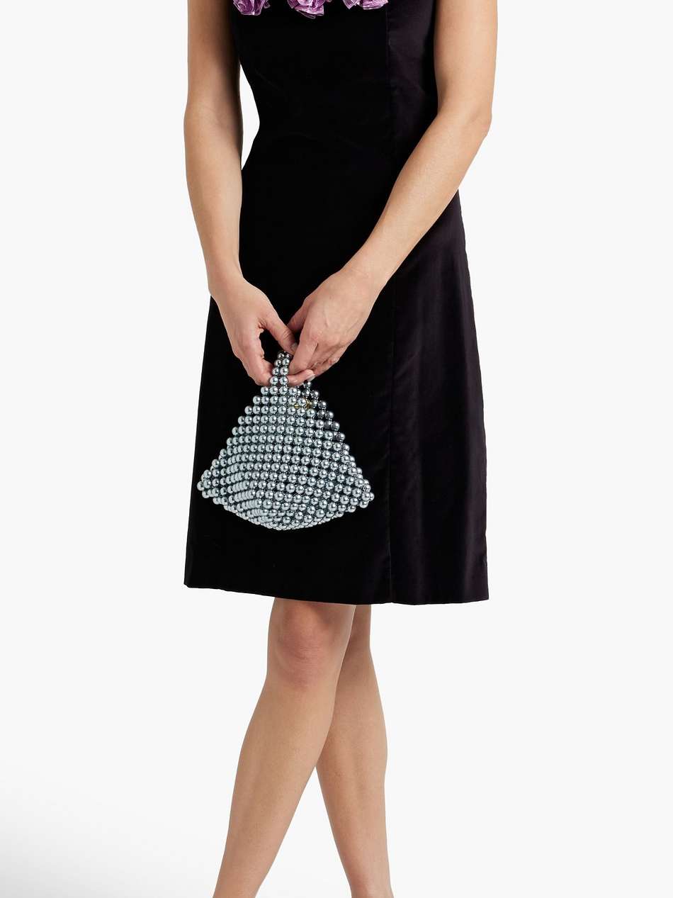 gaby floral-appliquéd cotton-velvet mini dress