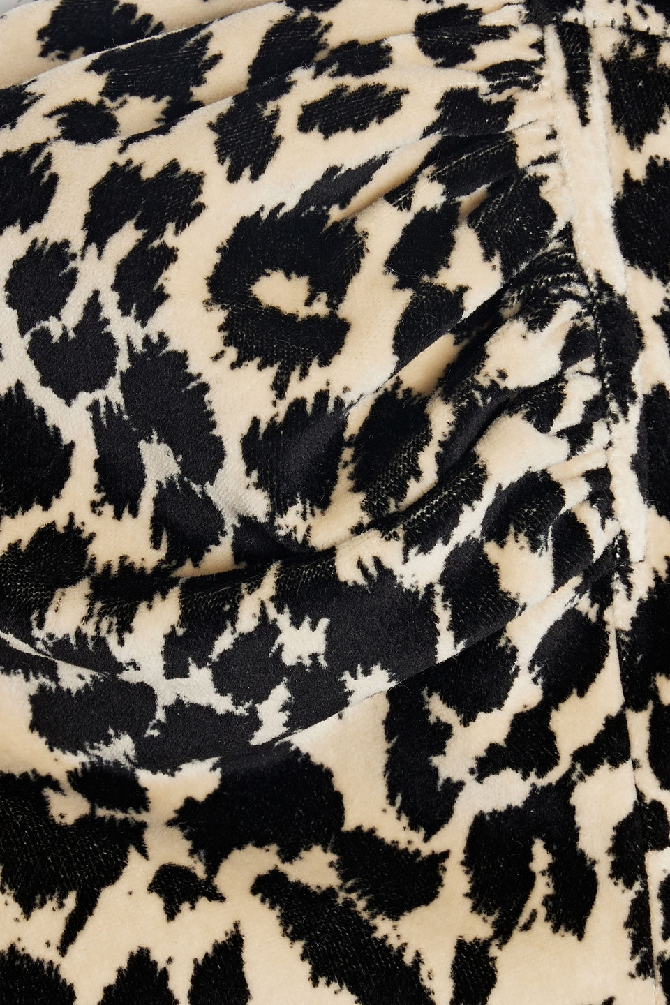 BATSHEVA DIRNDL CROPPED LEOPARD-PRINT COTTON-VELVET TOP
